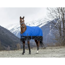 EQUITHEME Couverture imperméable 1200D Aisance 150g - bleu / noir