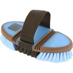 HIPPOTONIC Brosse en nylon flex coloris bleu ciel et chocolat pour chevaux - Brosse en nylon Bleu/Marron