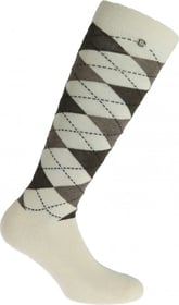 EQUITHEME Chaussettes Argyle écru / taupe 35-38