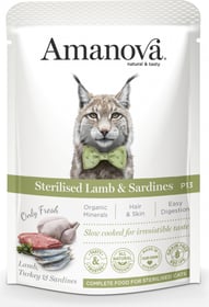 AMANOVA Pâtée naturelle à la viande fraiche pour chat stérilisé 85g - 3 saveurs disponibles