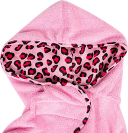 Peignoir de bain pour chien en microfibre Leopard Pink - 3 tailles disponibles