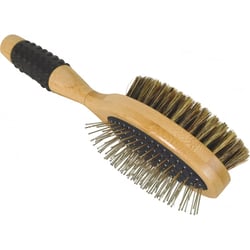 ZOLUX Brosse double pour chien manche en bambou