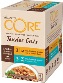 Wellness Core Pâtée Tender Cuts pour chat - Multipack 6x85g - Plusieurs saveurs au choix