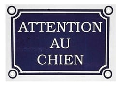 Panneau "Attention au chien"