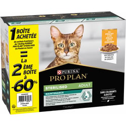 PRO PLAN Chat Sterilised Maintenance en sauce - 2 saveurs