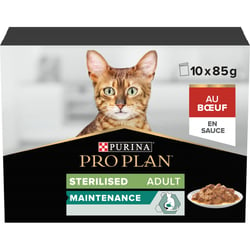 PRO PLAN NutriSavour Sterilised Pâtée au boeuf en sauce pour chat stérilisé