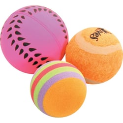 Set de 3 balles variées pour chat 4 cm