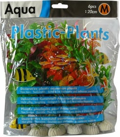 6 plantes plastiques divers coloris 20 cm