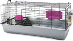 Cage pour Lapin et Cochon d'Inde - 100cm - Zolia NERO 3 Luxe Black Fuchsia