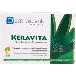 Dermoscent KERAVITA aliment complémentaire pour la protection cutanée et la qualité des griffes et des poils