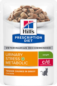 Sachet Repas - HILL'S Prescription Diet c/d Urinary Stress Multicare+Metabolic pour Chat au Poulet 