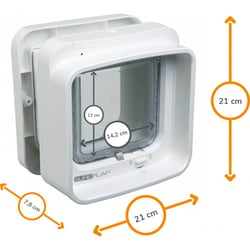 SUREFLAP Katzenklappe mit DualScan-Mikrochip für Katzen - 142 mm x 120 mm