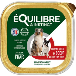 Equilibre & Instinct Pâtée pour chien adulte bœuf et petits pois