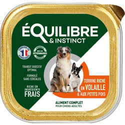 Equilibre & Instinct Pâtée pour chien adulte volaille et petits pois