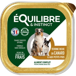 Equilibre & Instinct Pâtée pour chien adulte canard et petits pois