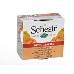 SCHESIR Pâtée Naturelle avec Morceaux de Fruits 75 g pour Chat - 6 Saveurs au Choix