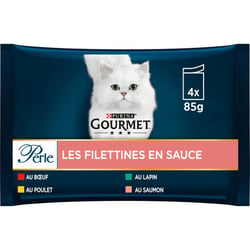 GOURMET Filettines : Rind, Huhn, Kaninchen, Lachs 4x85gr