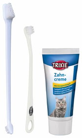 Set hygiène dentaire avec brosses et dentifrice pour chat