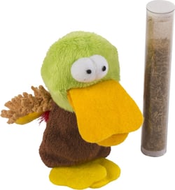 Peluche canard pour chat avec catnip