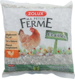 Aliment complémentaire minéral naturel Ecaille pour poules