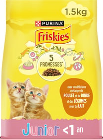 FRISKIES JUNIOR pour chat avec du poulet, de la dinde et des légumes