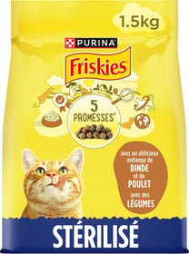 FRISKIES pour chats stérilisés au poulet et dinde avec des légumes 