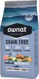 OWNAT PRIME Grain Free Senior sans céréales au poulet & dinde pour chien âgé