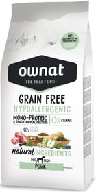 OWNAT Grain Free Hypoallergenic sans céréales au porc pour chien adulte sensible