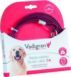 Cable d'attache gainée plastique pour chien