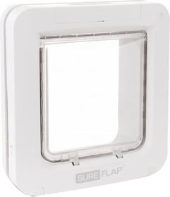 SUREFLAP Große vernetzte Katzenklappe mit Chip für Katzen und kleine Hunde - Weiß - 178 mm x 170 mm (Ohne Hub geliefert)