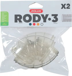 2 tubes coudés pour cage Rody3 gris transparent