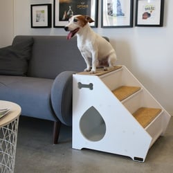 Escalier et niche d'intérieur pour animaux en bois Zeppelin Zolia Orthopedic