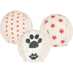 Pack de 3 Balles sonores en jute pour chat