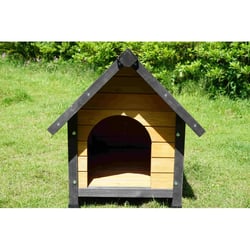 Niche en bois d'extérieur Black Cléo pour chiens et chats ZOLIA