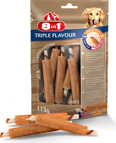 8in1 Triple Flavour Ribs Côtes à Mâcher pour chien adulte