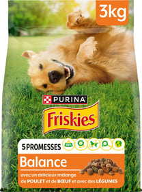 FRISKIES BALANCE avec un délicieux mélange de poulet, de bœuf et avec des légumes