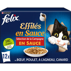 FELIX Tendres Effilés Encore plus de sauce Sélection de la Campagne pour chat