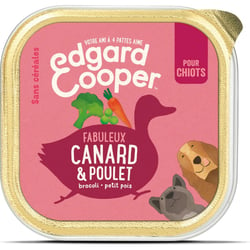 Edgard & Cooper Barquette Pâtée Canard et Poulet frais pour Chiot