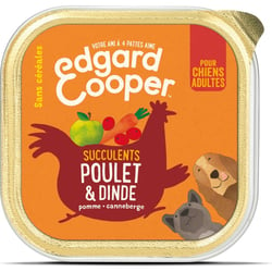 Edgard & Cooper Barquette Pâtée Poulet et Dinde fraîche pour Chien Adulte 