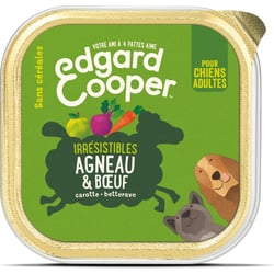 Edgard & Cooper Barquette Pâtée Agneau et Boeuf frais pour Chien Adulte 