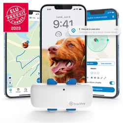 Tractive GPS DOG 4 - Traceur GPS pour chien avec suivi d'activité et housse phosphorescente