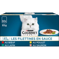 GOURMET PERLE Erlesene Streifen Vielfalt für Katzen - 60x85gr