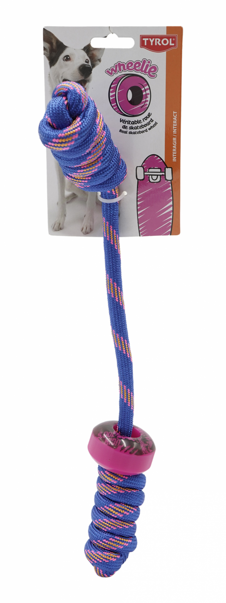 Jouet corde à tirer pour chien bleu foncé 40 cm Tyrol Wheelies