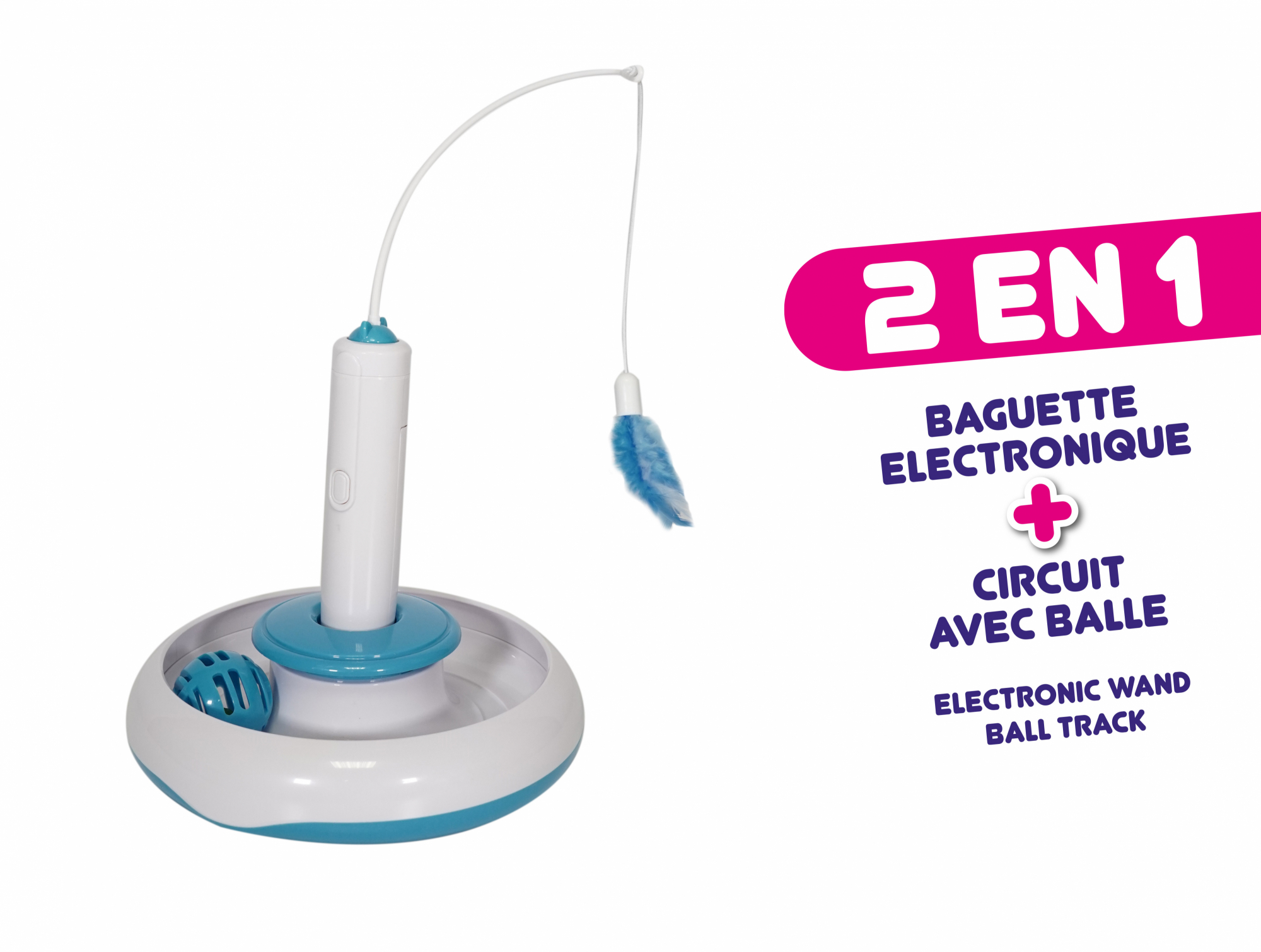 Elektronisches Spielzeug, 2in1 mit Federn für Cat Tyrol