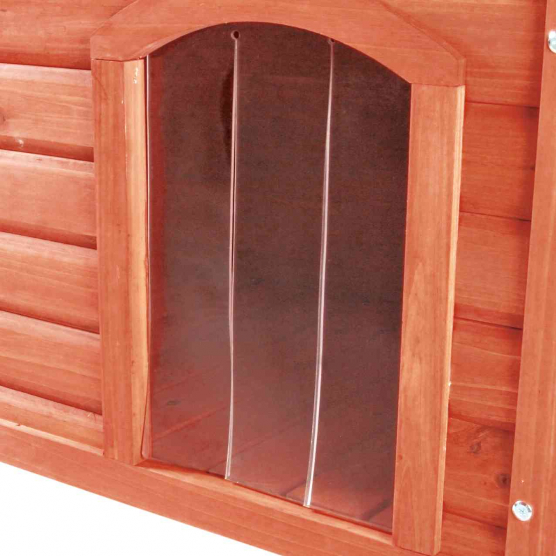 Puerta de plástico para caseta de perro con techo plano