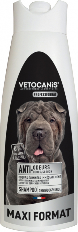 Shampoing Professionnel Anti-Odeurs pour Chien 750ml Vetocanis
