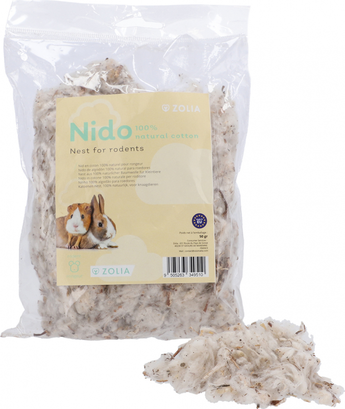 Nido de algodón para roedores Zolia Nido - 50g