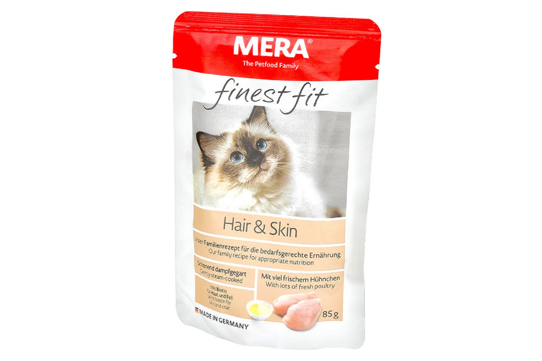Comida húmeda MERA Finest Fit para gatos con problemas de piel