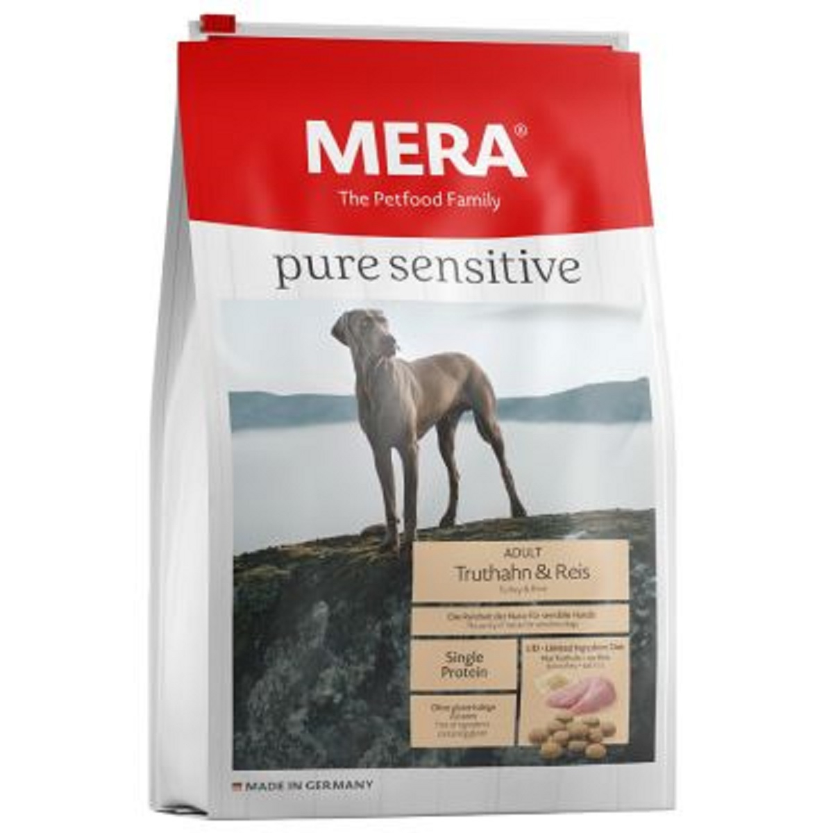 MERA Pure Sensitive al tacchino e riso per cane adulto di taglia media e grande