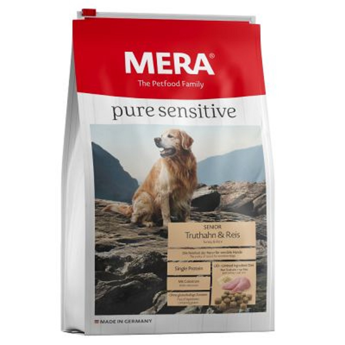 Pienso MERA Pure Sensitive Senior con pavo y arroz para perros mayores